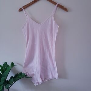 JOE FRESH NWT Ribbed Sleep Romper - Pink S